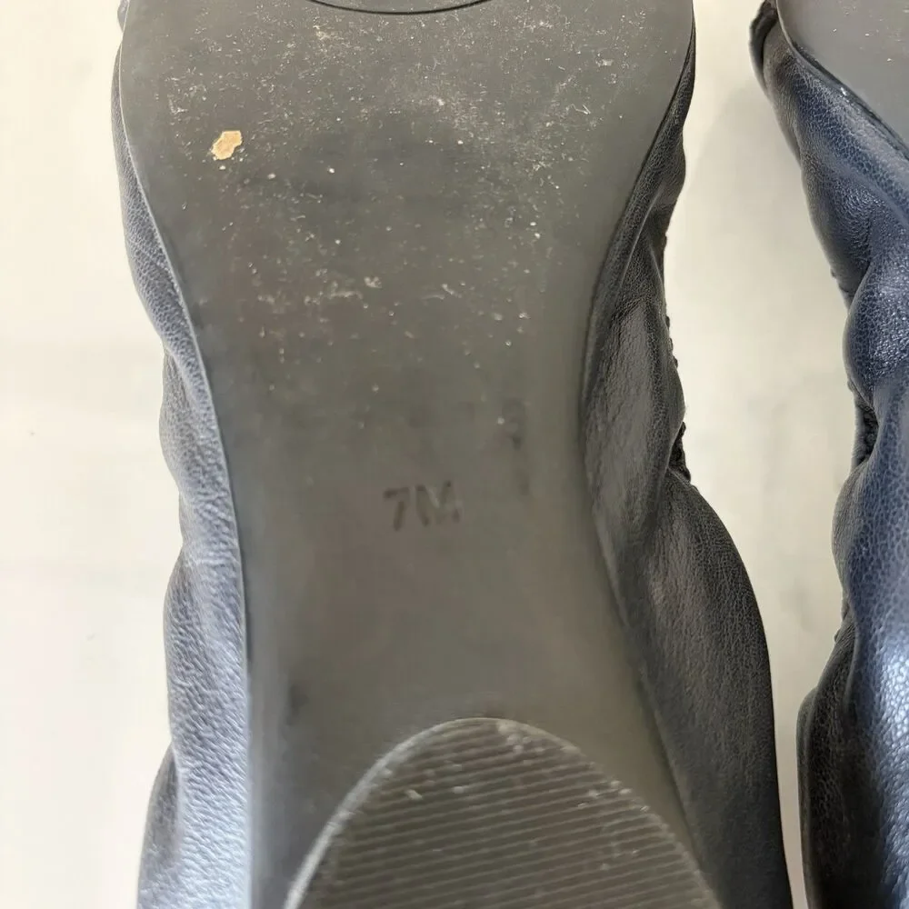 Tory Burch Noel Dark Navy leather ballet flats Size 7
